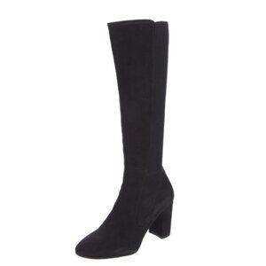 Stuart Weitzman Black Suede Mid-Calf Boots in Excellent Condition | Size 7